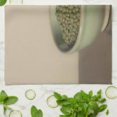 Stilleven met groene linzen theedoek (Gevouwen)