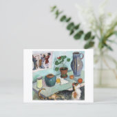 Stilleven met het Briefkaart van Cat August Macke (Staand voorkant)