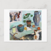 Stilleven met het Briefkaart van Cat August Macke (Voorkant)