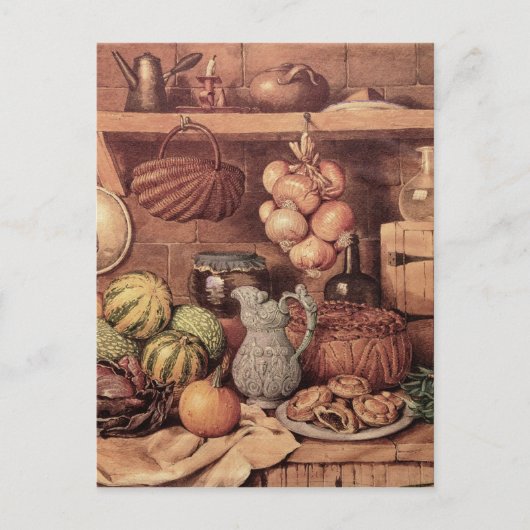 Stilleven met het Voedsel van Kerstmis Feestdagenkaart (Voorkant)