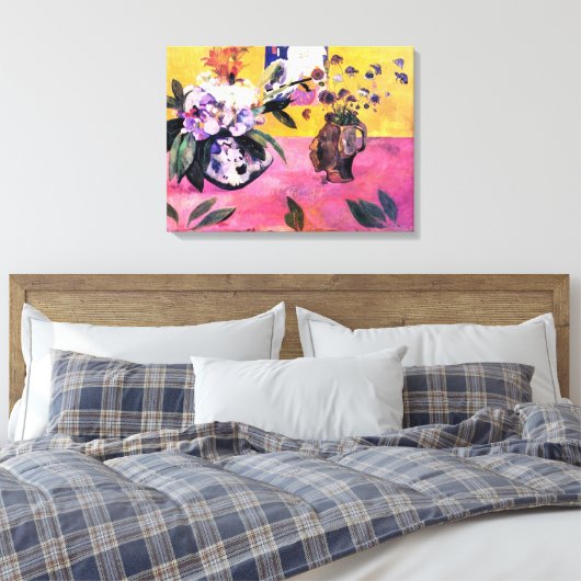 Stilleven met hoofdvormige vaas | Paul Gauguin | Canvas Afdruk (Insitu (Slaapkamer))