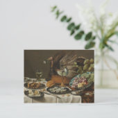 "Stilleven met kalkoen taart" briefkaart (Staand voorkant)