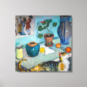 Stilleven met kat | Auguste Macke | Canvas Afdruk (Voorkant)