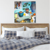 Stilleven met kat | Auguste Macke | Canvas Afdruk (Insitu (Slaapkamer))