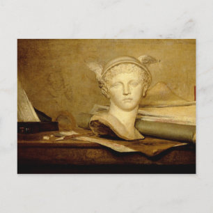 Stilleven met kenmerken van de kunsten, 1765-66 briefkaart