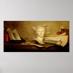 Stilleven met kenmerken van de kunsten, 1765-66 poster