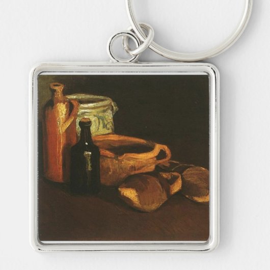 Stilleven met klompen en potten, Van Gogh Sleutelhanger (Voorkant)