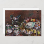 Stilleven met koffiekopjes | Anton Faistauer (Voorkant / Achterkant)