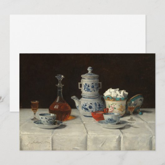 Stilleven met koffiezetten | Albert Anker (Voorkant / Achterkant)