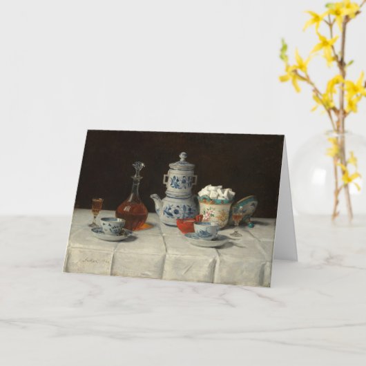 Stilleven met koffiezetten | Albert Anker Kaart (Gele Bloem)