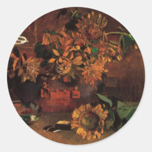 Stilleven met L'Esperance (Hoop) van Paul Gauguin Ronde Sticker