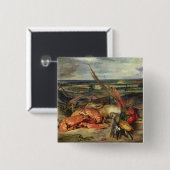Stilleven met Lobsters, 1826-27 Vierkante Button 5,1 Cm (Voorkant /achterkant)