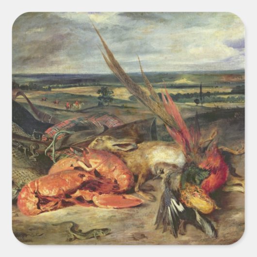 Stilleven met Lobsters, 1826-27 Vierkante Sticker (Voorkant)