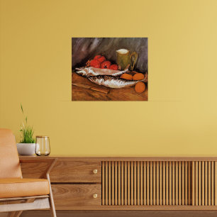 Stilleven met makrelen, citroenen, tomaten, poster