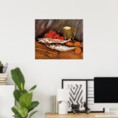 Stilleven met makrelen, citroenen, tomaten, poster (Thuiskantoor)