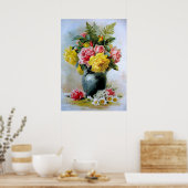 Stilleven met oude rozen, Paul De Longpre Poster (Keuken)