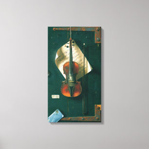 Stilleven met oude viool door William Michael Harn Canvas Afdruk