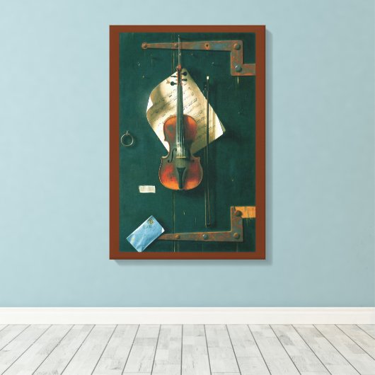Stilleven met oude viool door William Michael Harn Canvas Afdruk (Insitu (Houten vloer))