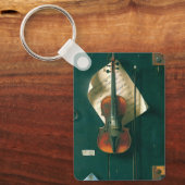 Stilleven met oude viool door William Michael Harn Sleutelhanger (Voorkant)