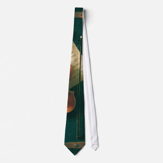Stilleven met oude viool door William Michael Harn Stropdas (Voorkant)