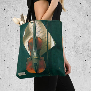 Stilleven met oude viool door William Michael Harn Tote Bag