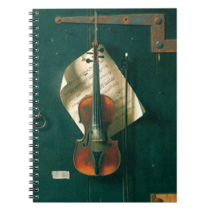 Stilleven met oude viool van William Michael Harne Notitieboek