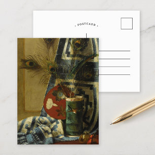 Stilleven met pauwenveren briefkaart