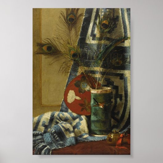 Stilleven met pauwenveren poster (Voorkant)