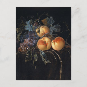 Stilleven met perziken en druiven van van Aelst Briefkaart