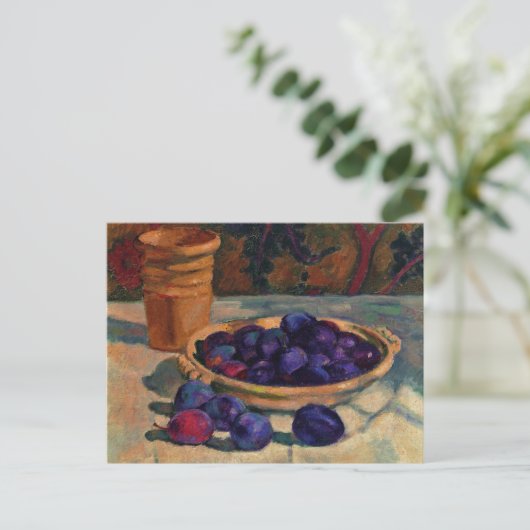 Stilleven met pruimen Théo van Rysselberghe Briefkaart (Staand voorkant)