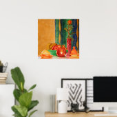 stilleven met roos en fruit poster (Thuiskantoor)