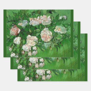 Stilleven met roze rozen door Vincent van Gogh Inpakpapier Vel
