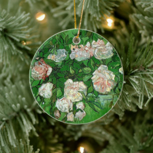 Stilleven met roze rozen door Vincent van Gogh Keramisch Ornament
