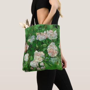 Stilleven met roze rozen door Vincent van Gogh Tote Bag