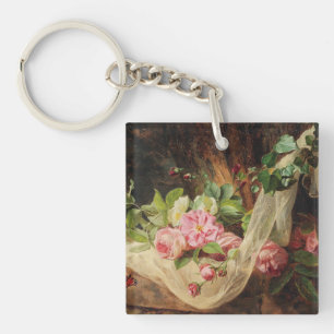 Stilleven met Rozen op een bosbodem - Lach A. Sleutelhanger