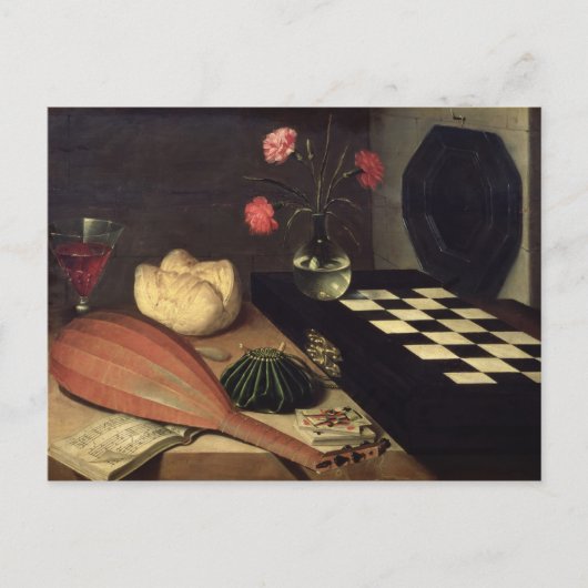 Stilleven met schaakbord, 1630 briefkaart (Voorkant)
