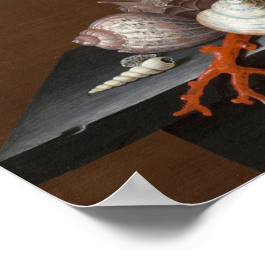 Stilleven met schelpen | Johann Jakob Dietzsch Poster (Hoek)