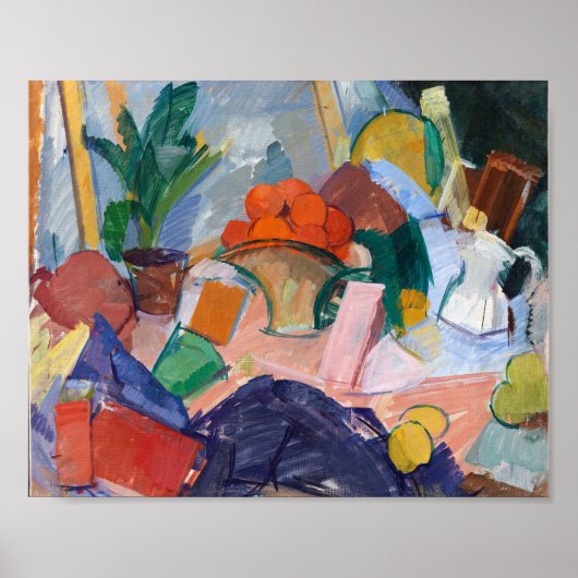 Stilleven met Sinaasappels in een mandje | Edvard  Poster (Voorkant)