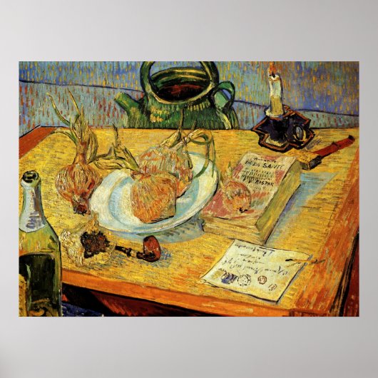 Stilleven met tekenbord van Vincent van Gogh Poster (Voorkant)