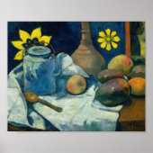 Stilleven met theepot en fruit | Paul Gauguin Poster (Voorkant)