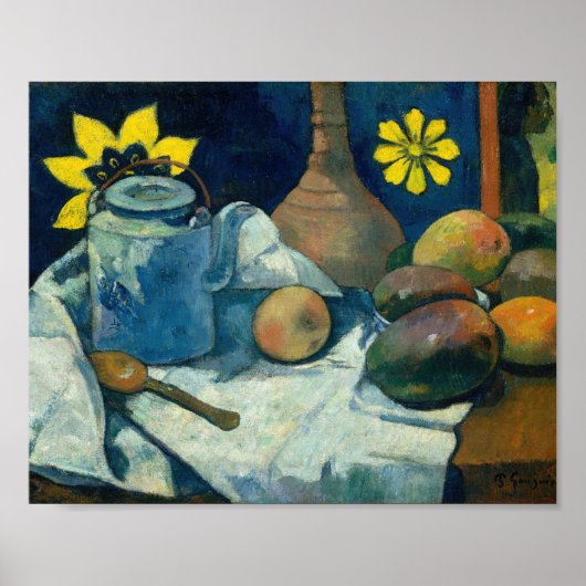 Stilleven met theepot en fruit | Paul Gauguin Poster (Voorkant)