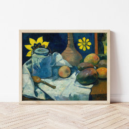 Stilleven met theepot en fruit | Paul Gauguin Poster