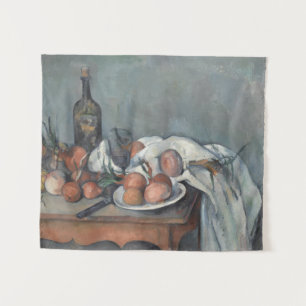 Stilleven met uien, olieverfschilderij, Paul Cezan Wandkleed