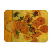 Stilleven met vaas met 15 zonnebloemen magneet (Horizontaal)