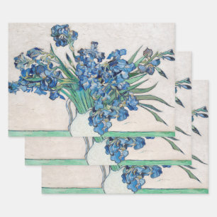 Stilleven met vaas met irissen door Vincent van Go Inpakpapier Vel