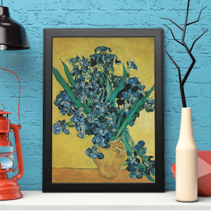 Stilleven met vaas met irissen door Vincent van Go Poster