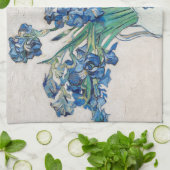 Stilleven met vaas met irissen door Vincent van Go Theedoek (Gevouwen)