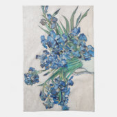 Stilleven met vaas met irissen door Vincent van Go Theedoek (Verticaal)