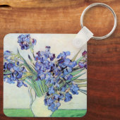 Stilleven met vaas met irissen van Vincent van Gog Sleutelhanger (Achterkant)