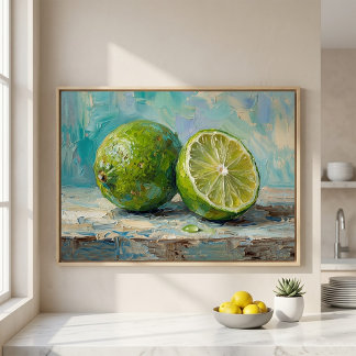 Stilleven met verse limoen olieverfschildering – M Canvas Afdruk